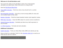 Tablet Screenshot of circuitcalculator.com